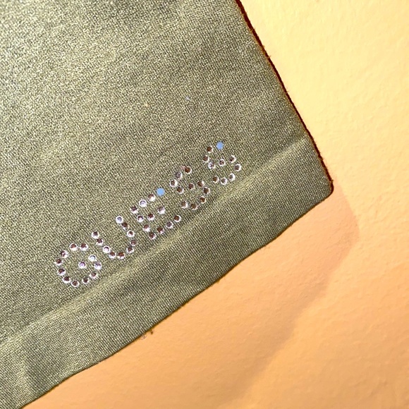 GUESS Y2K Rhinestone Logo Tank Top - Olive Green - Picture 5 of 5